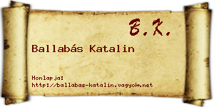 Ballabás Katalin névjegykártya